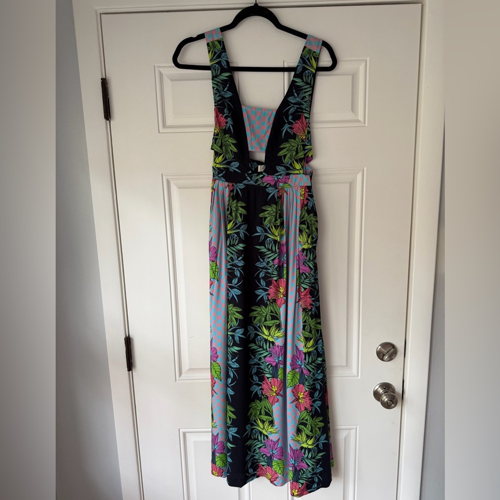 NWT MARA HOFFMAN SIZE XS MAXI DRESS FLORAL CUT OUT black‎ midi